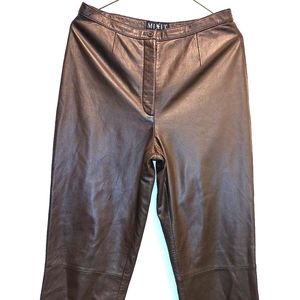 Women's MIX IT Brown Leather Pants Sz 8